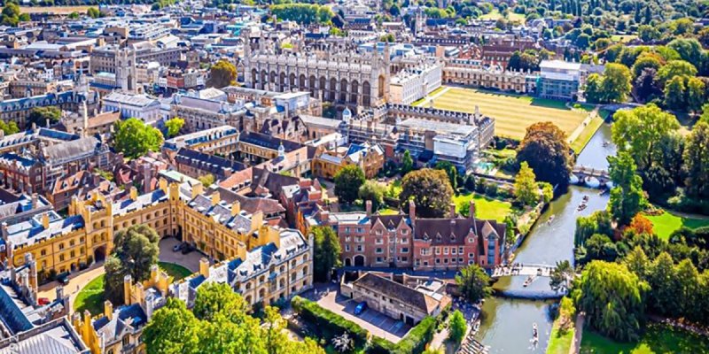 Aerial shot of Cambridge