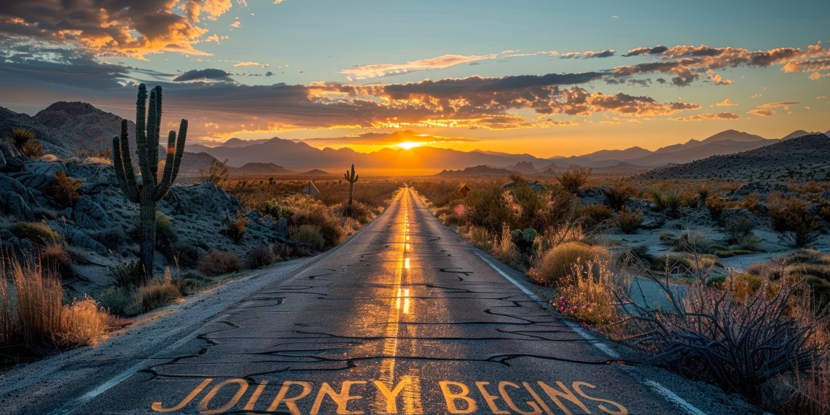 Road travelled in the dessert to your dreams